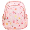 A Little Lovely Company Backpack, Insulated Front Pocket - Pink with Ice Cream Cones