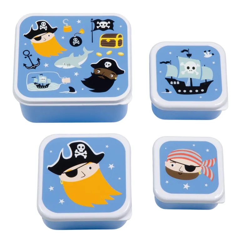 A Little Lovely Company Lunchbox Set, 4-Pack – Pirates