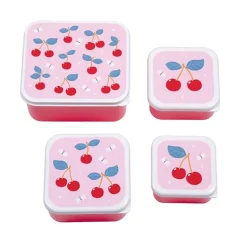 A Little Lovely Company Lunchbox Set, 4 Pieces - Cherry