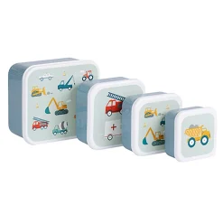 A Little Lovely Company Lunchbox Set, 4 Pieces - Vehicles