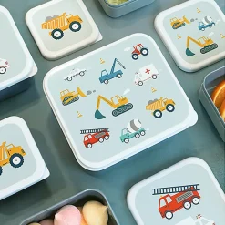 A Little Lovely Company Lunchbox Set, 4 Pieces - Vehicles