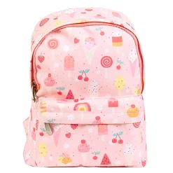 A Little Lovely Company Small Backpack – Pink with Ice Cream Cones