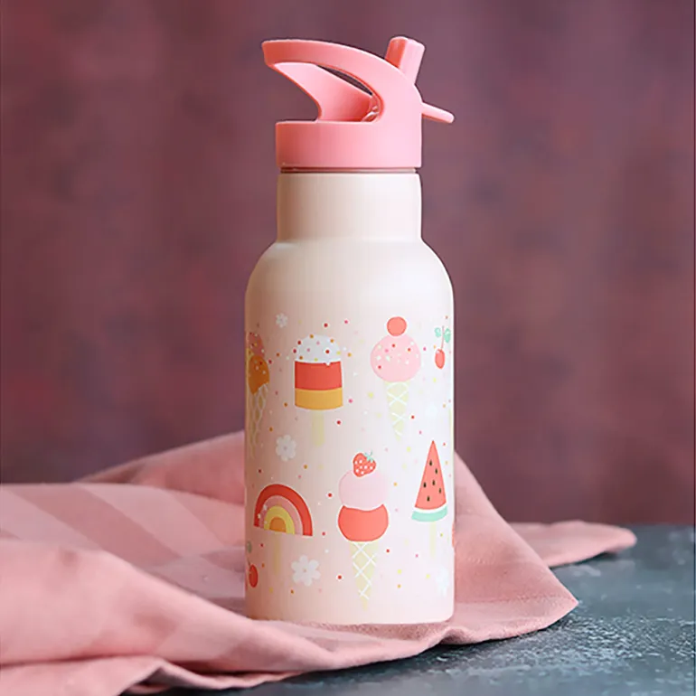 A Little Lovely Company Stainless Steel Drinking Bottle, Ice Cream Cones