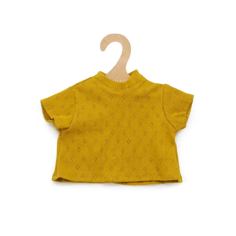 Así dukketøj til Leonora babydukke, str. 46 cm, Kortærmet t-shirt - Okker