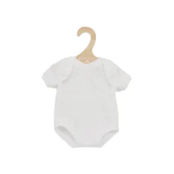 Así dukketøj til Leo og Leonora babydukke, str. 46 cm - Hvid kortærmet bodystocking
