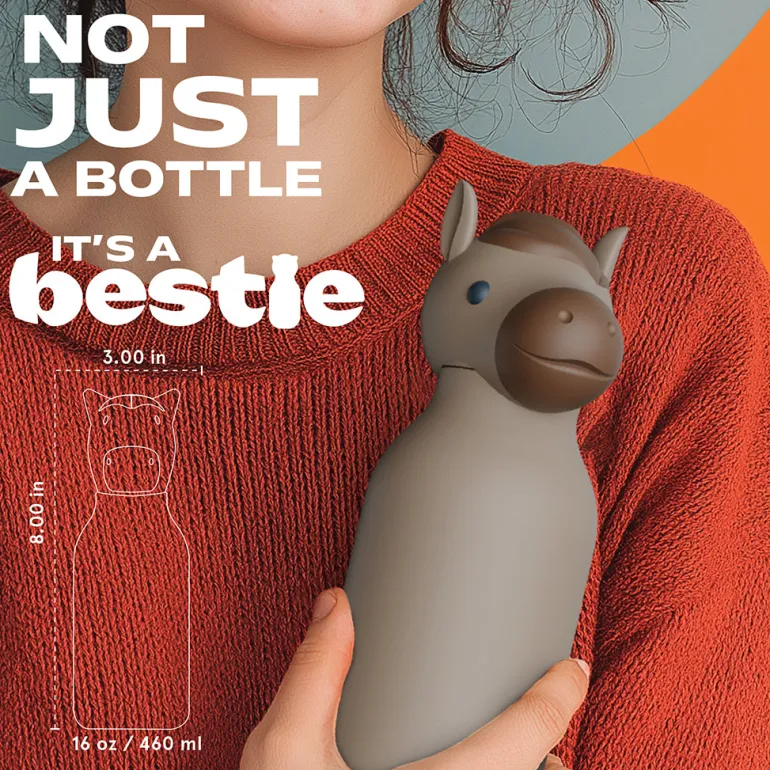 Asobu Bestie Animal Thermal Drink Bottle, 460 ml - Horse