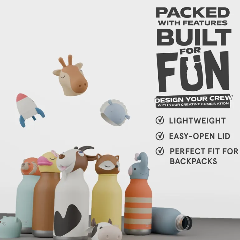 Asobu Bestie Animal Thermal Drink Bottle, 460 ml - Horse