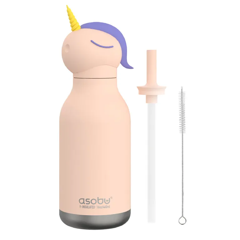 Asobu Bestie Animal Thermo Drinking Bottle, 460 ml - Unicorn