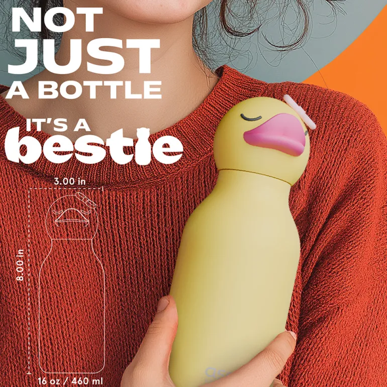 Asobu Bestie Animal Thermo Drink Bottle, 460 ml - Duck