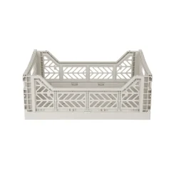 Aykasa Midi Folding Crate, Light Grey