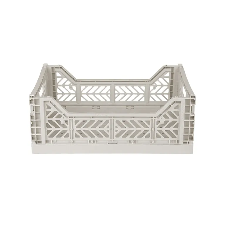 Aykasa Midi Folding Crate, Light Grey