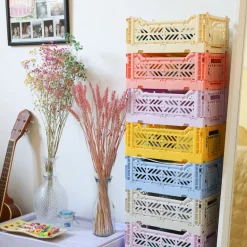 Aykasa Mini Folding Crate, Warm Taupe