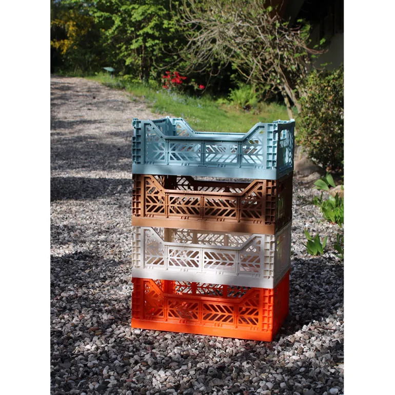 Aykasa Mini Folding Crate, Warm Taupe