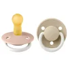 Bibs De Lux 2-Pack, Latex Pacifier, Size 2, Blush GLOW/Vanilla GLOW