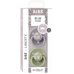 Bibs Liberty De Lux, 2-Pack, Silicone Pacifier, One-Size - Capel - Sage Mix