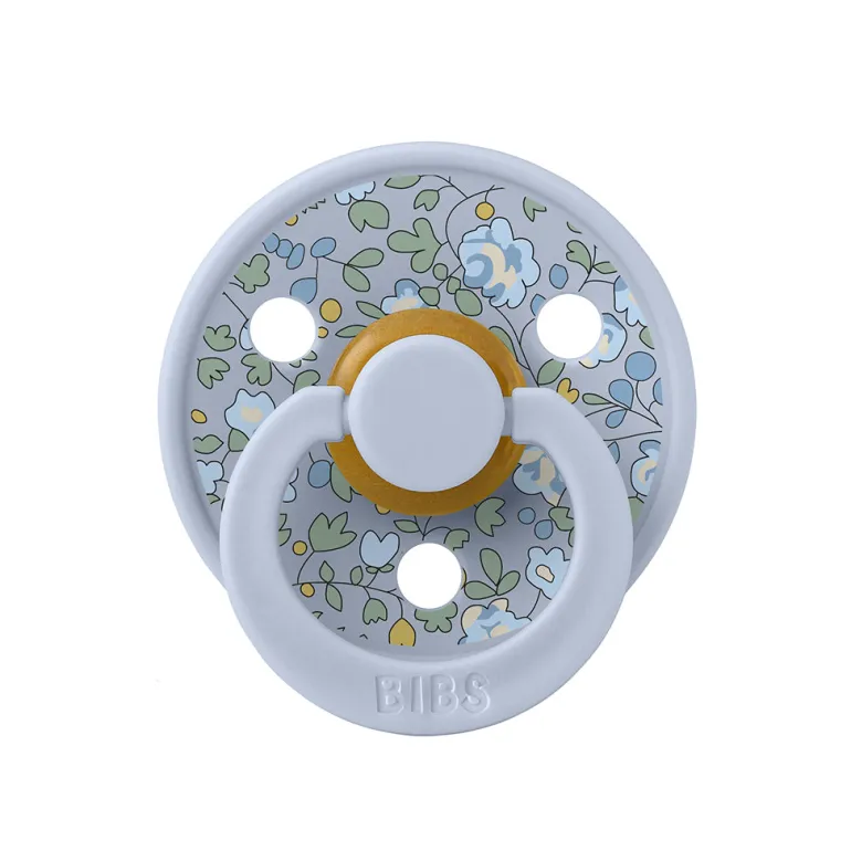 Bibs Liberty, 2-Pack Color, Natural Rubber Pacifiers, Size 2 - Eloise - Dusty Blue Mix