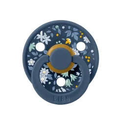 Bibs Liberty, 2-Pack Color, Natural Rubber Pacifiers, Size 2 - Chamomile Lawn - Baby Blue Mix