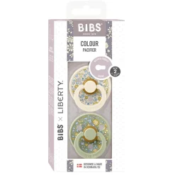 Bibs Liberty, 2-Pack Colour, Natural Rubber Pacifiers, Size 2 - Eloise - Sage Mix