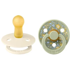 Bibs Liberty, 2-Pack Colour, Natural Rubber Pacifiers, Size 2 - Eloise - Sage Mix