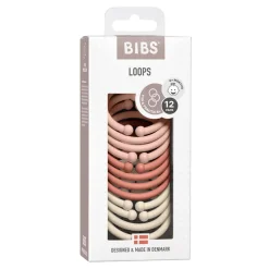 Bibs Loops, Set of 12 Multi Rings - Blush/Woodchuck/Ivory