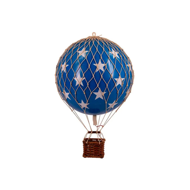 Blue Hot Air Balloon with Stars - 8.5 cm