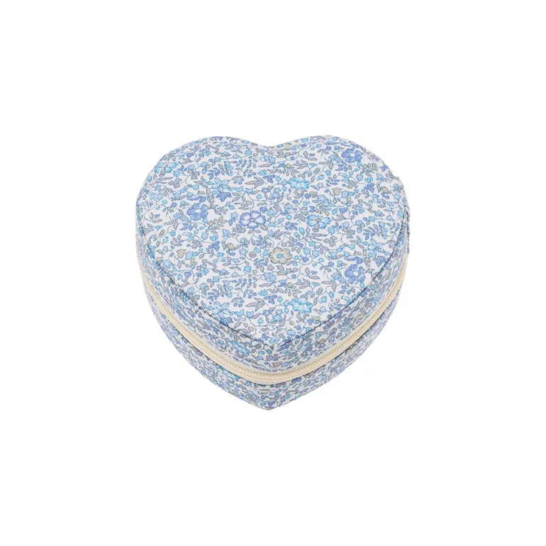 Bon Dep Jewelry Box with Liberty Print, Heart - Katie and Millie Light Blue