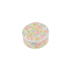 Bon Dep Jewelry Box with Liberty Print, Round - Swirling Petals Pink