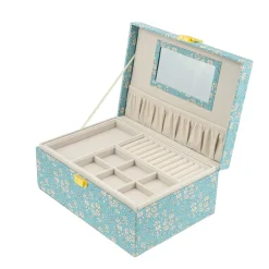 Bon Dep Jewelry Box with Liberty Print, Square - Capel Soft Teal