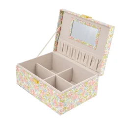 Bon Dep Jewelry Box with Liberty Print, Square - Swirling Petals Pink