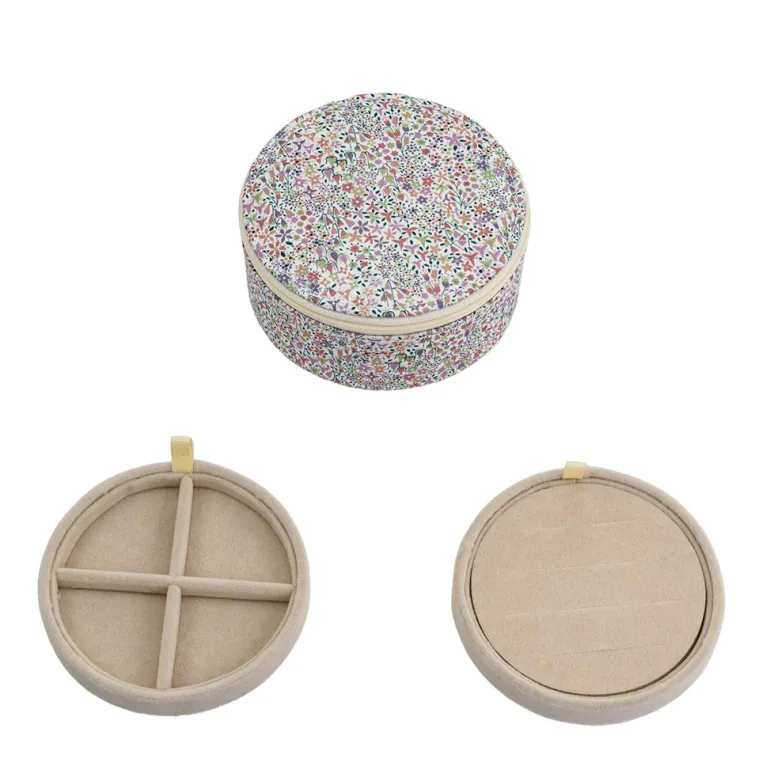 Bon Dep Jewelry Case with Liberty Print, Round - Eve