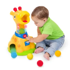 Bright Starts Baby Toy with Lights and Sounds, Spinnin’ Spots Giraffe™ Ball Game