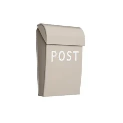 Bruka Design Mailbox, Mini - Sand with White Text