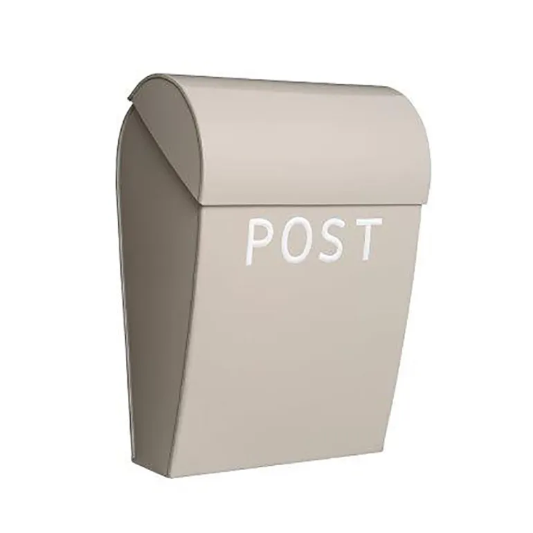 Bruka Design Mailbox, Sand with White Text