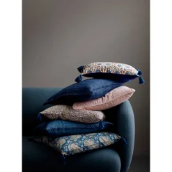 Bungalow Velvet Cushion Cover, 50 x 50 cm - China Blue