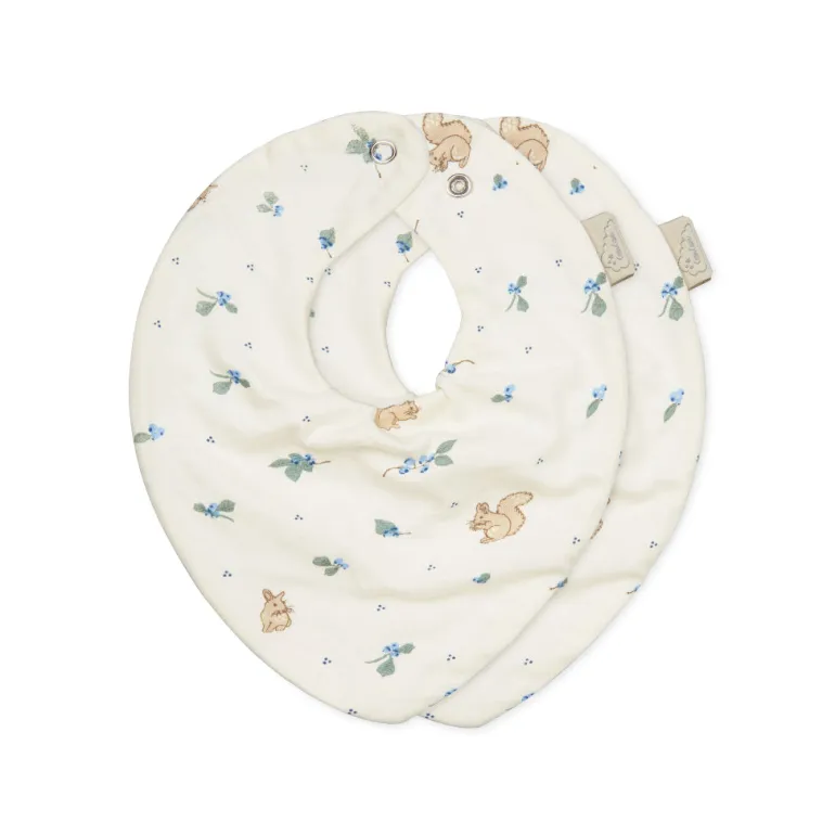 Cam Cam Bandana Bib, Jersey, 2-Pack, GOTS - Blueberries
