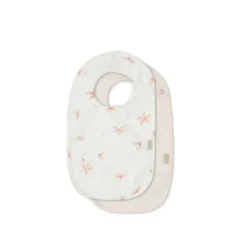 Cam Cam Bib with Pocket, 2-Pack - Windflower Creme/ Blossom Pink