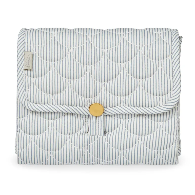 Cam Cam Changing Pad, Quilted - Classic Stripes Blue/Praline