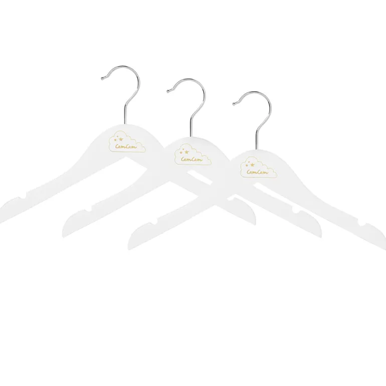 Cam Cam Children's Wooden Hangers, 3-Pack – White