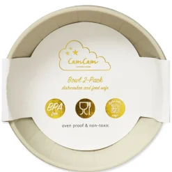 Cam Cam Deep Plate Set, 2-Pack, Flower Bowls - Earth Mix