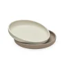 Cam Cam Flat Plates for Kids, Set of 2, Flower Design - Earth Mix
