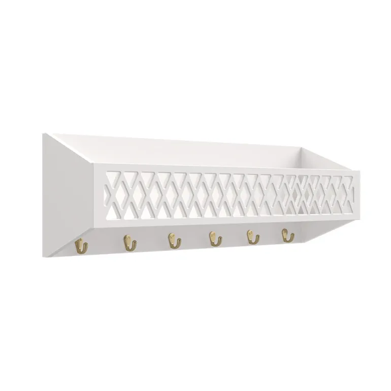 Cam Cam Harlequin hylde med kroge - White