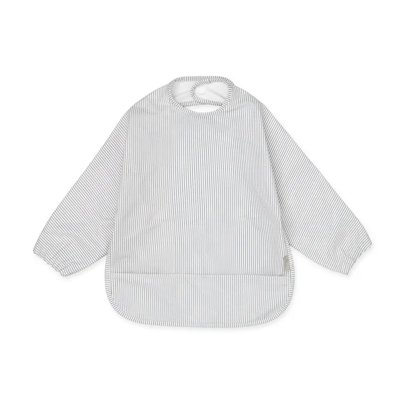 Cam Cam Long-Sleeved Bib, Classic Stripes Blue