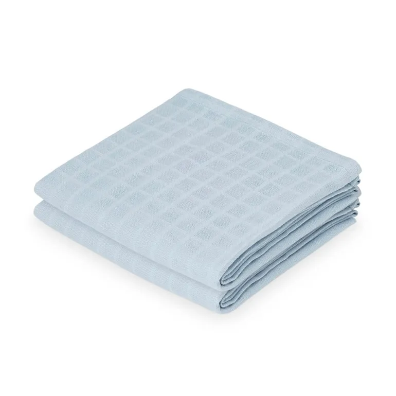 Cam Cam Muslin Cloths, Organic, 2-Pack - Dusty Blue