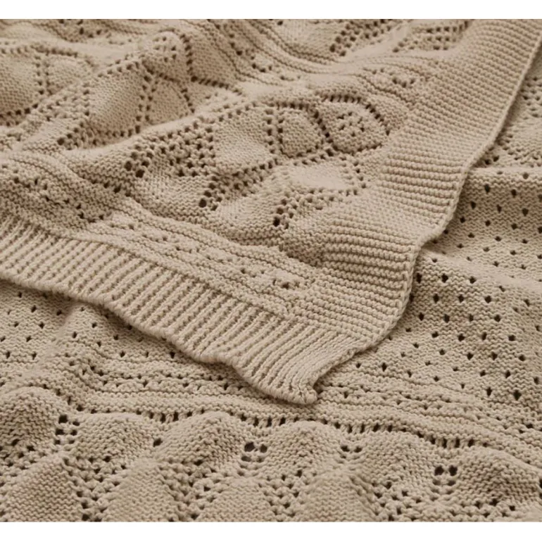 Cam Cam Pointelle Baby Knitted Blanket, Hazel