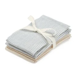 Cam Cam Washcloths, 4-Pack Organic, GOTS - Classic Stripes, Praline
