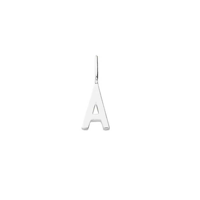 Design Letters Charm Pendant, 10 mm Silver Letter - A-Z