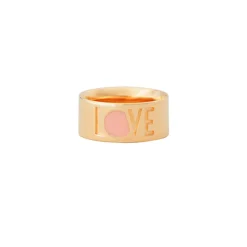 Design Letters Love Ring, Gold - Nude - Size 50-56