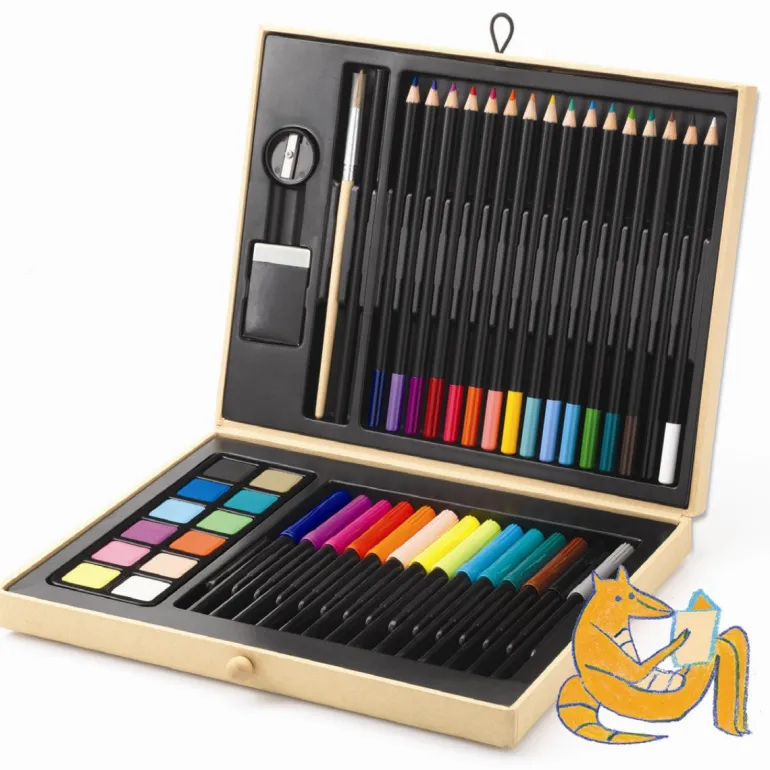 Djeco Art Case with Drawing Tools and Colors, Small