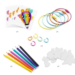Djeco Creative Box, Artistic Plastic - Kawaii Keychains in Shrink Plastic