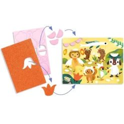 Djeco Creative Collage, Foam Fun - Glitter Parties